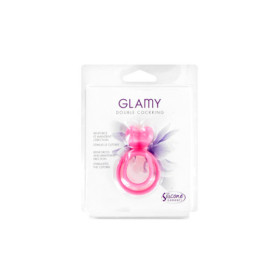 Double cockring rose avec stimulateur de clitoris 